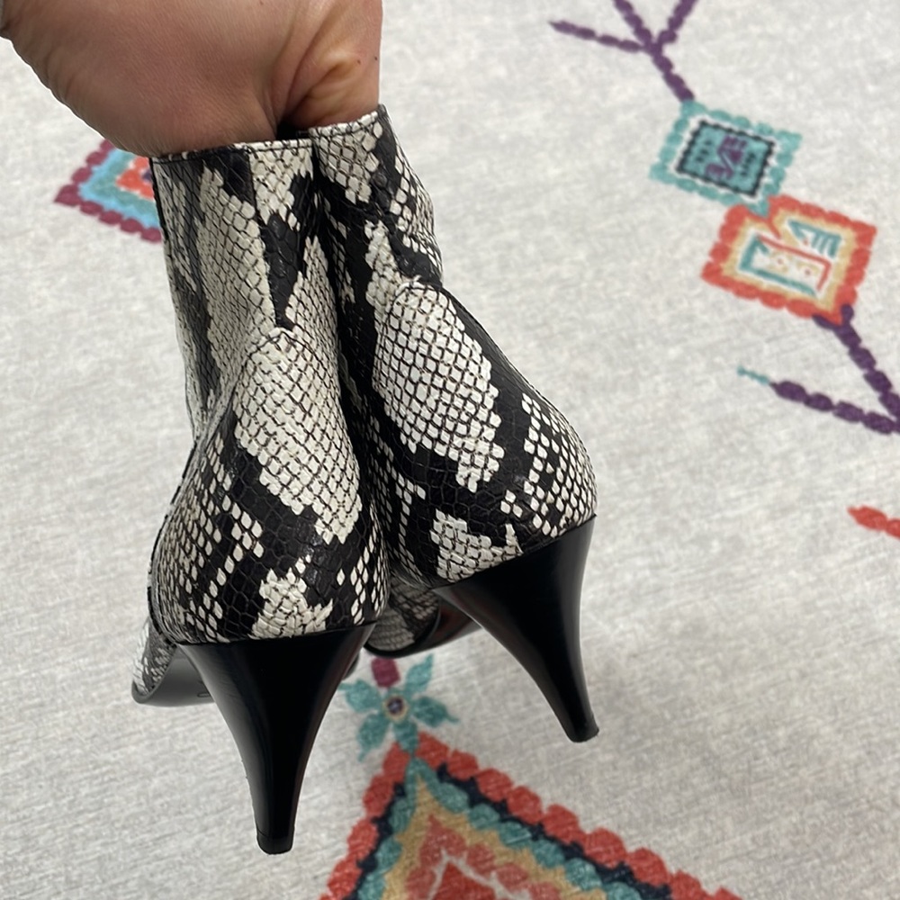 IRO Black and White Snake-Print Ankle Boots - Picture 5 of 11